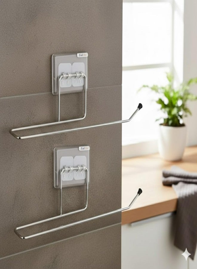 SF - Stick Fast Stick Fast Self-Adhesive Stainless Steel Kitchen Napkin/Toilet Paper Holder with 3M Sticker for Wall Mount Bathroom Towel & Kitchen Tissue Roll Dispenser (Chrome, Pack of 2) - Image 1